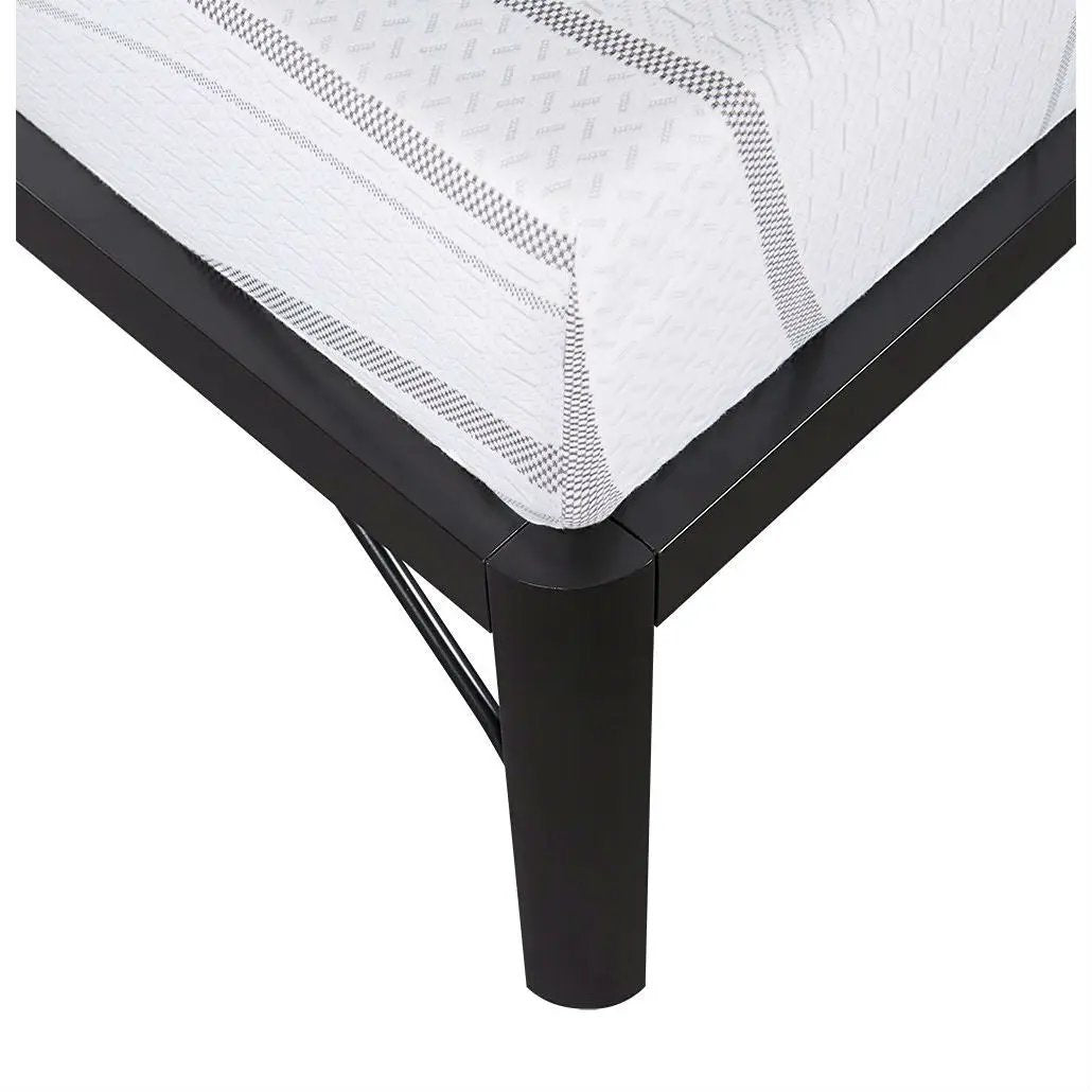 Twin size Modern Round Edge Black Metal Platform Bed Frame by HomePacific