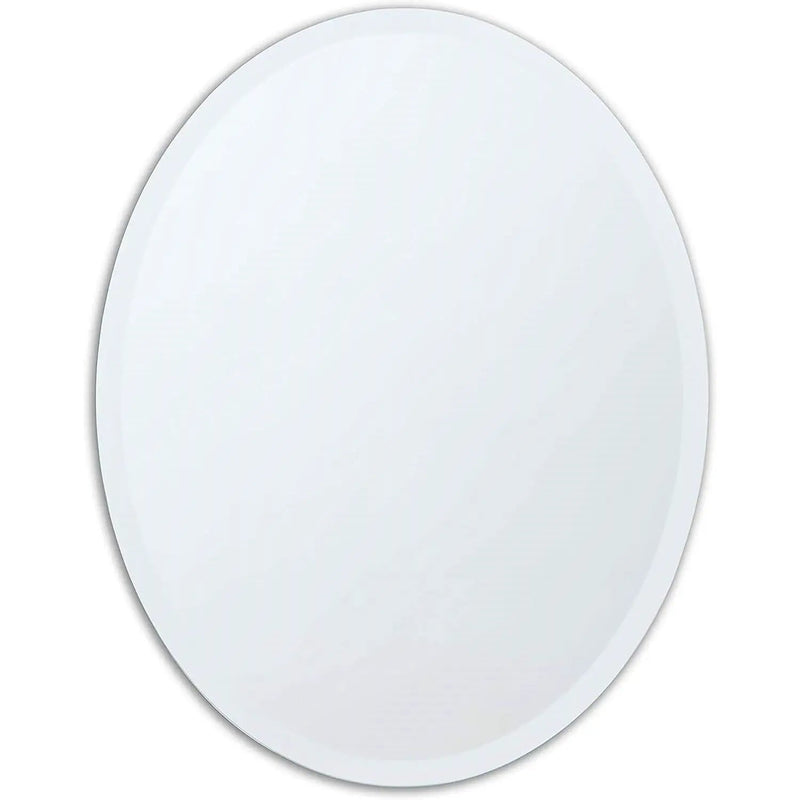 Oval Frameless 36-inch Beveled Bathroom Bedroom Living Room Vanity Wall Mirror by HomePacific