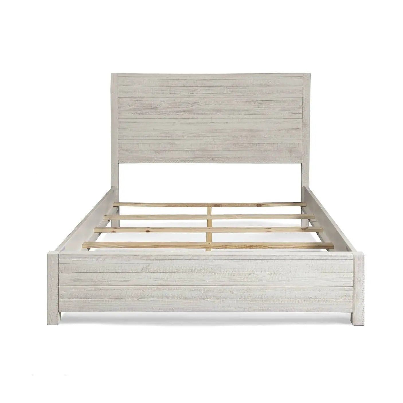 FarmHome Off White Solid Pine Platform Bed in Queen Size by HomePacific