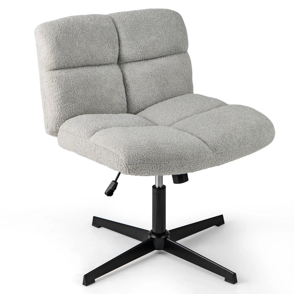 Office Armless Chair Cross Legged with Imitation Lamb Fleece and Adjustable Height by DirectDeals