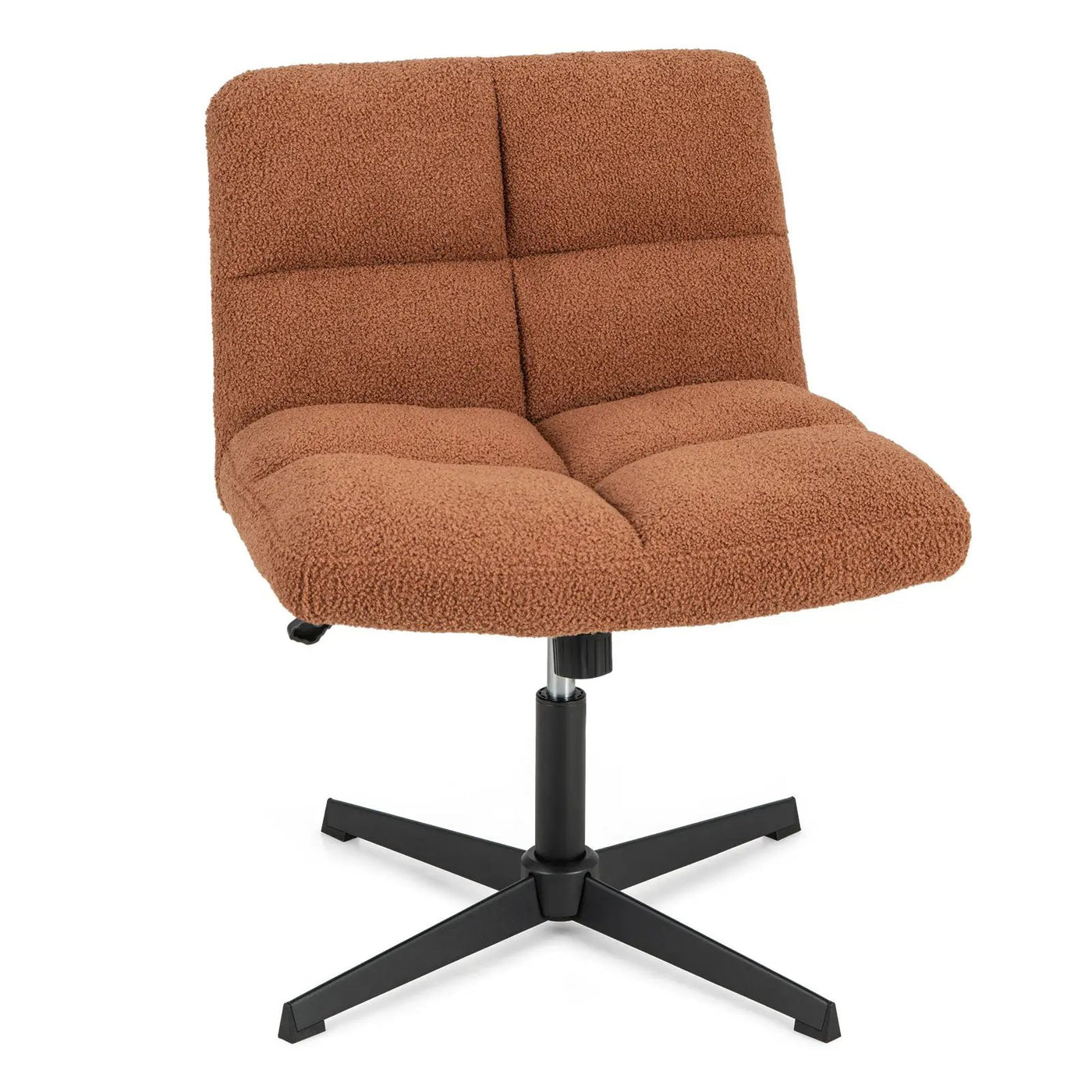 Office Armless Chair Cross Legged with Imitation Lamb Fleece and Adjustable Height by DirectDeals