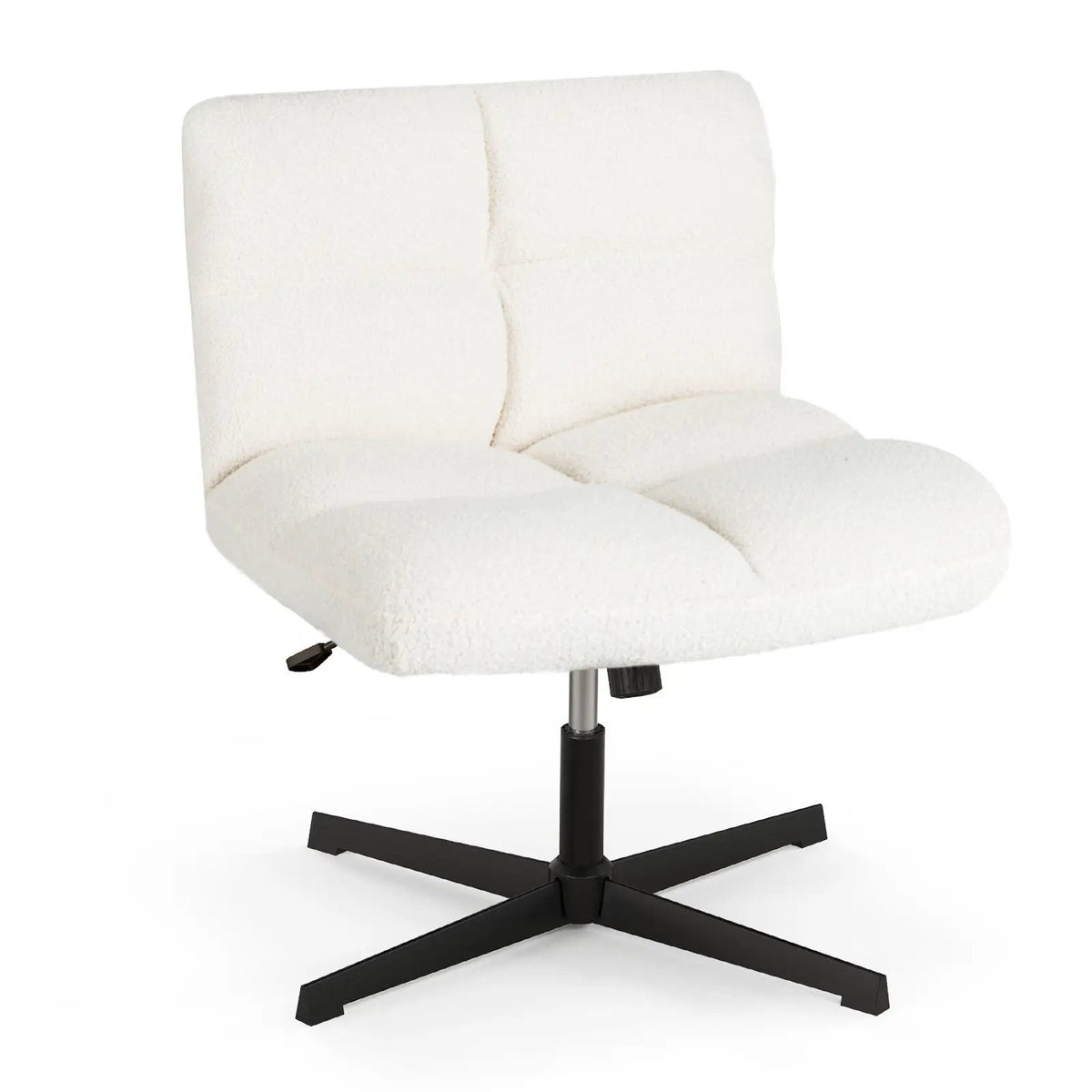 Office Armless Chair Cross Legged with Imitation Lamb Fleece and Adjustable Height by DirectDeals