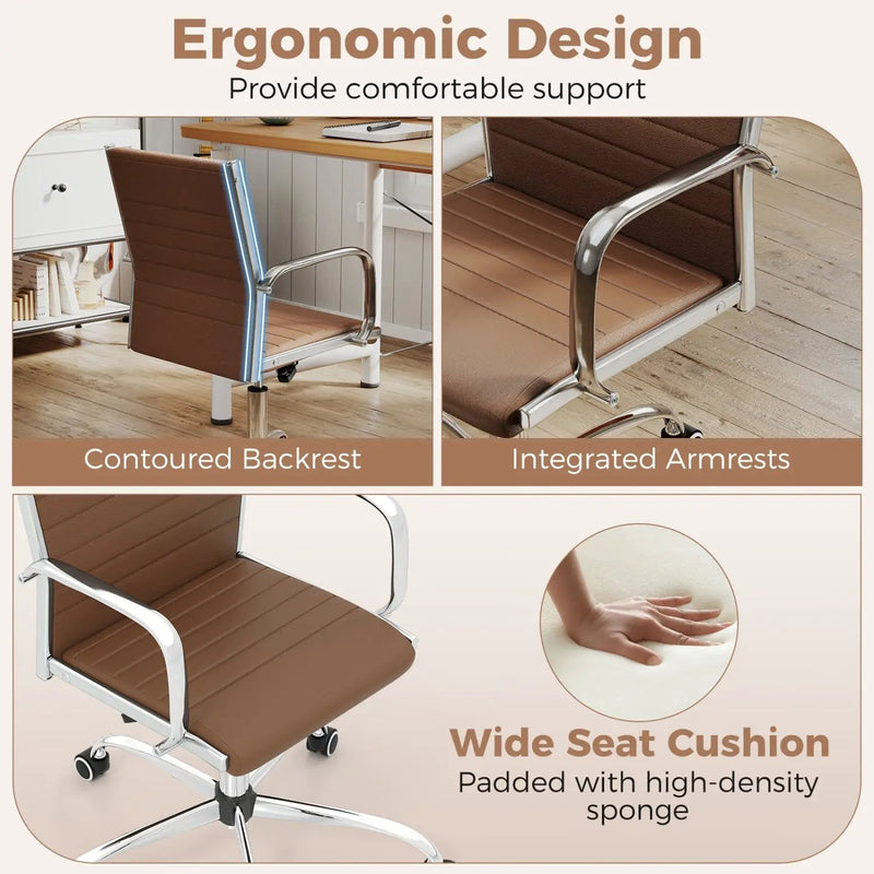 Height Adjustable Office Chair with Rocking Backrest by DirectDeals