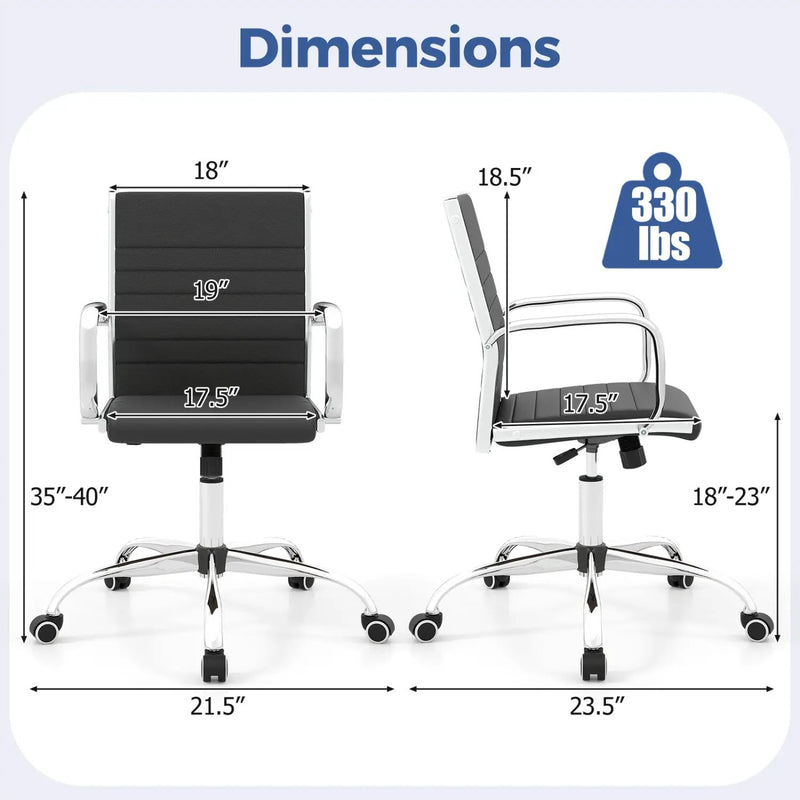 Height Adjustable Office Chair with Rocking Backrest by DirectDeals