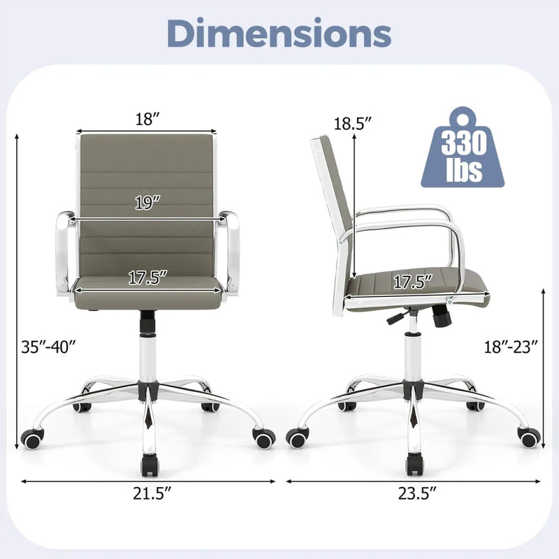 Height Adjustable Office Chair with Rocking Backrest by DirectDeals