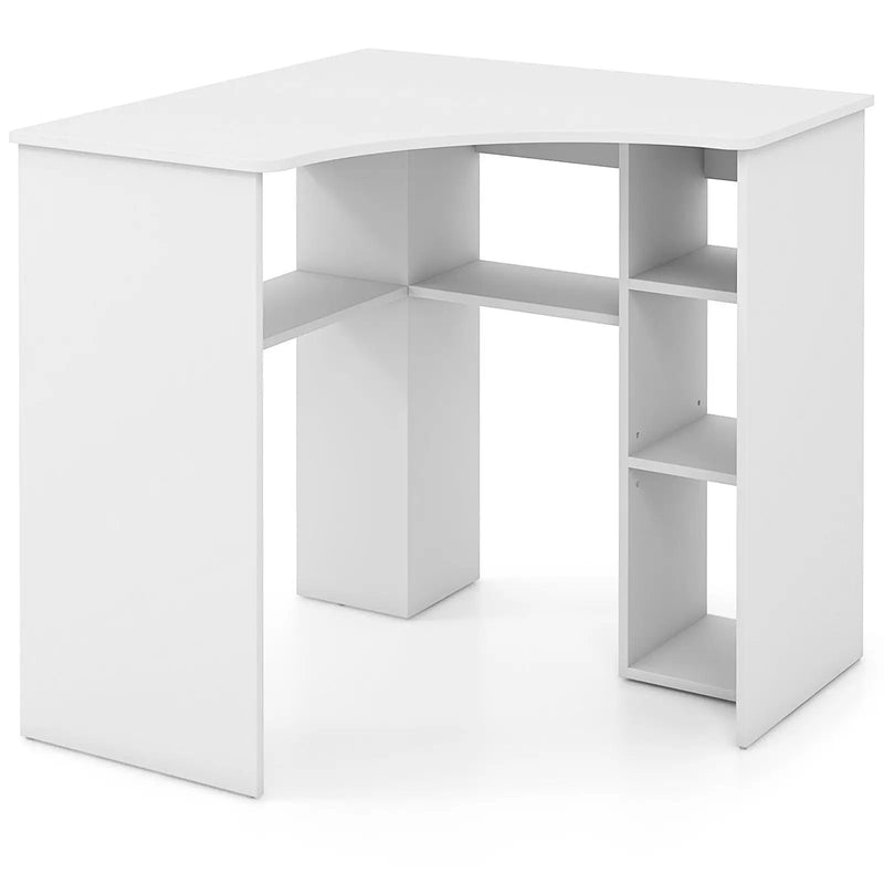 Corner Computer Desk Triangle Home Office Desk with Adjustable Shelf and Arc-Shaped Profile by DirectDeals