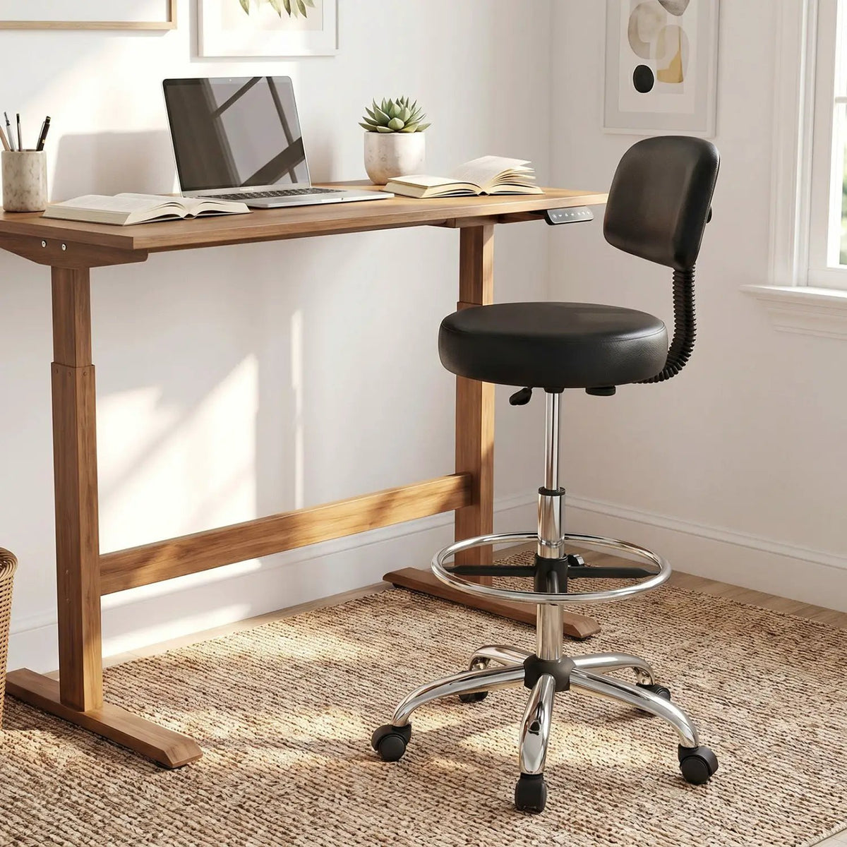 Drafting Chair with Adjustable Height & Footring by DirectDeals
