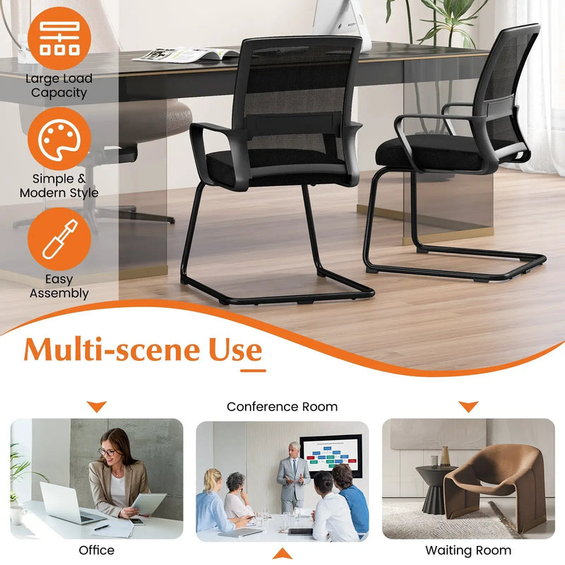 Office Guest Chair with Lumbar Support for Waiting Room by DirectDeals