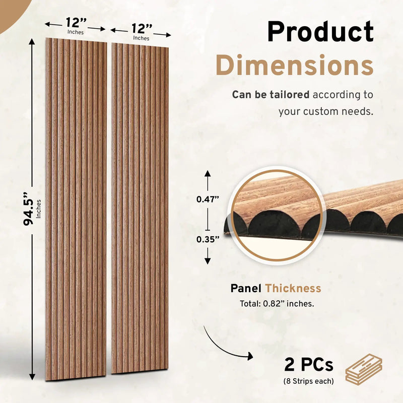 2-Pack Flexible Fluted Wall Panels – Oak by Dogberrycollections