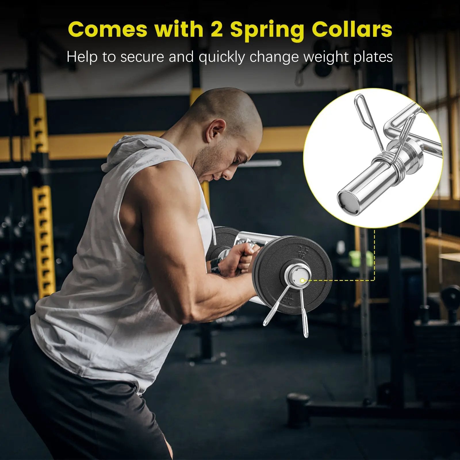 700 LBS Olympic Triceps Bar with Knurled Handles for Squats Deadlifts Shrugs by DirectDeals