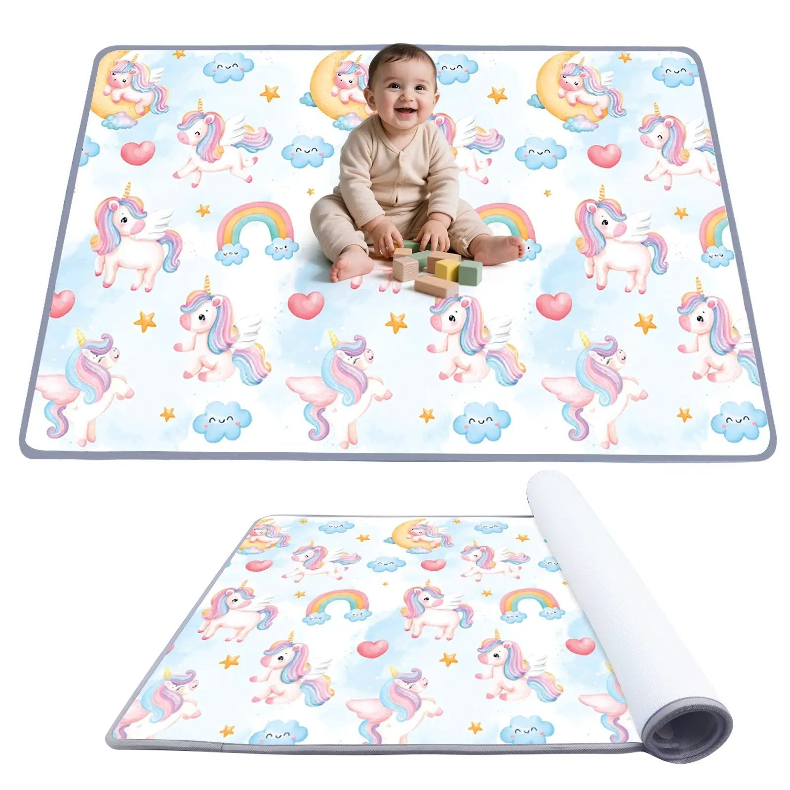 One-Piece Reversible Roll Up Soft Foam Activity Mat for Toddlers by DirectDeals