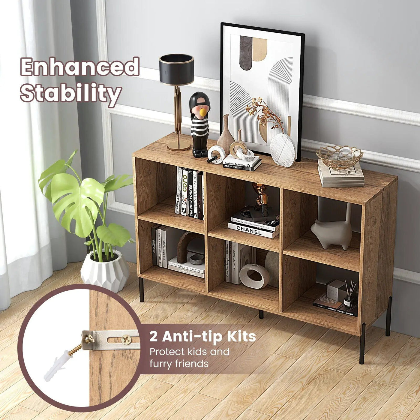 Open-Back Bookshelf with Drawer for Study by DirectDeals