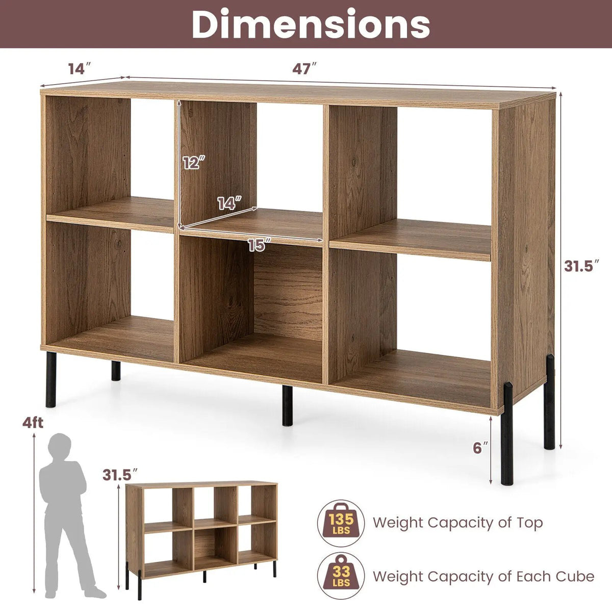 Open-Back Bookshelf with Drawer for Study by DirectDeals