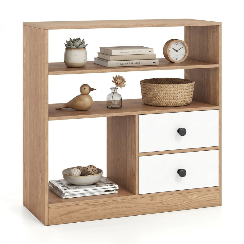 Storage Cabinet with 3 Shelves and 2 Fabric Drawers by DirectDeals