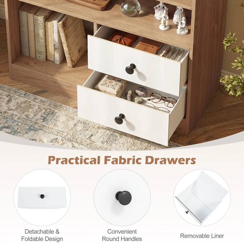 Storage Cabinet with 3 Shelves and 2 Fabric Drawers by DirectDeals