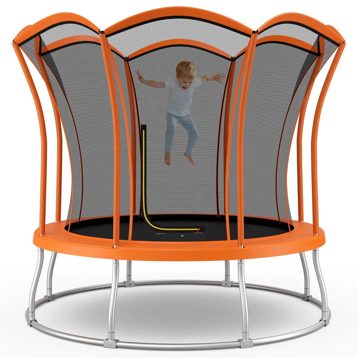 8 Feet Outdoor Unique Flower Shape Trampoline with Enclosure Net by DirectDeals