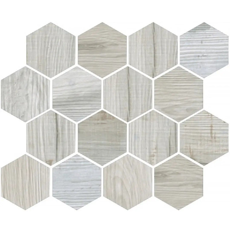Light Gray 10x12 Matte Hexagon Porcelain Mosaic Tile (5 pack, 4.02 sq ft/case) by Apollo Tile
