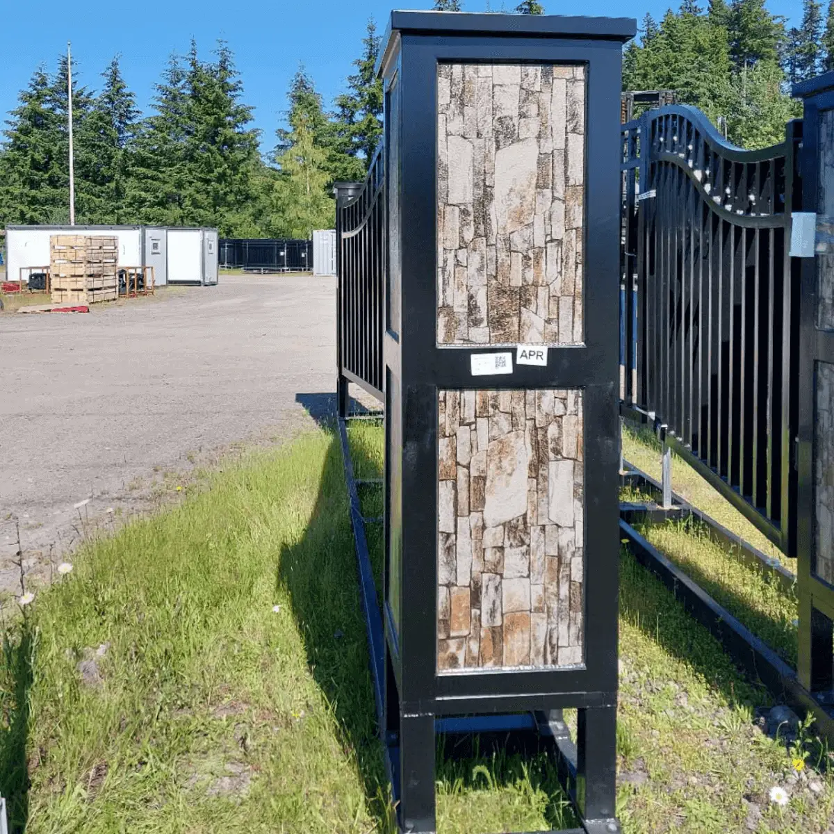 20x8 ft Dual Swing Driveway Gate with Ornamental Posts by Chery Industrial