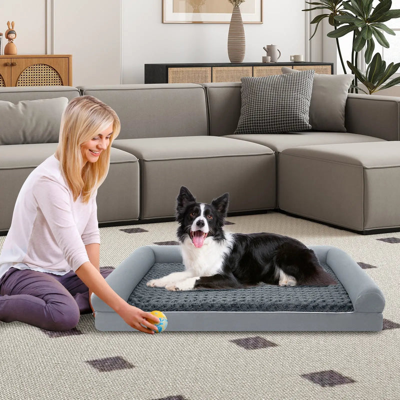 Orthopedic Foam Dog Bed Large Dog Sofa Couch with Removable Cover by DirectDeals