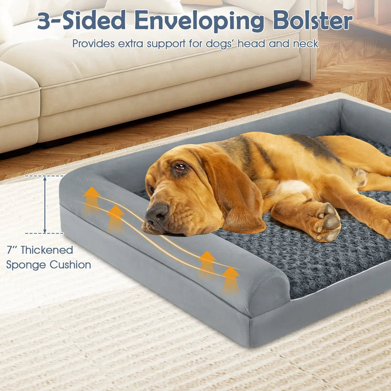 Orthopedic Foam Dog Bed Large Dog Sofa Couch with Removable Cover by DirectDeals