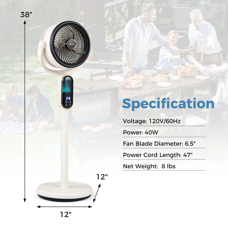 Oscillating Pedestal Fan with Remote and 8 Speeds by DirectDeals