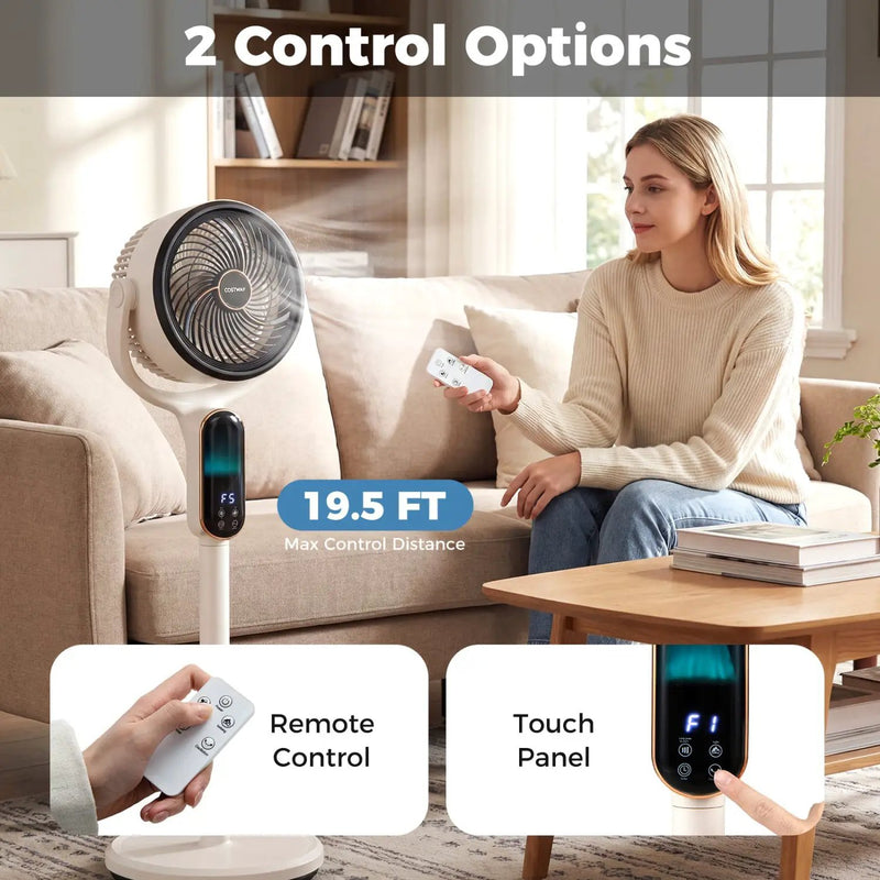 Oscillating Pedestal Fan with Remote and 8 Speeds by DirectDeals