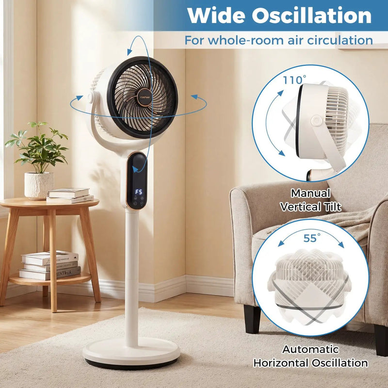 Oscillating Pedestal Fan with Remote and 8 Speeds by DirectDeals