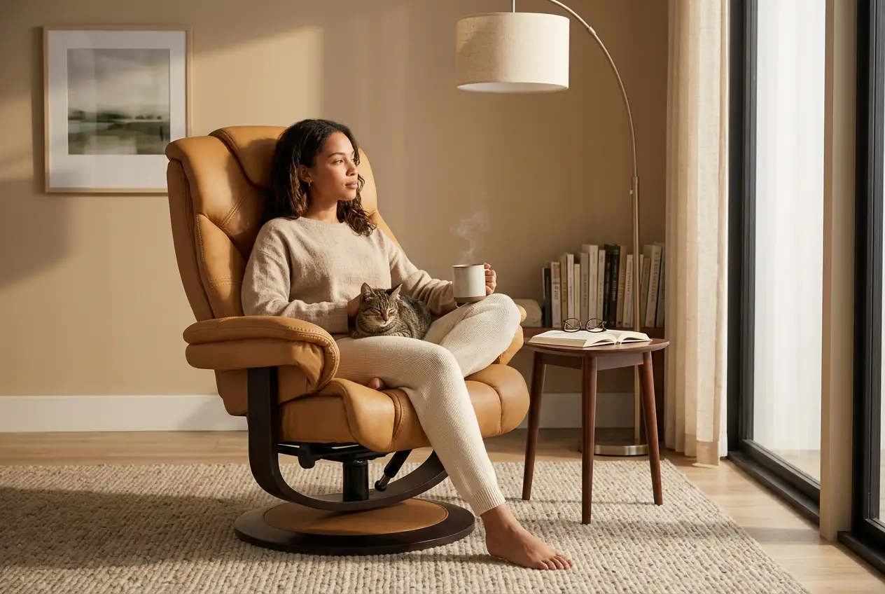 Oslo Euro Recliner w/ Ottoman by Ornate Furniture