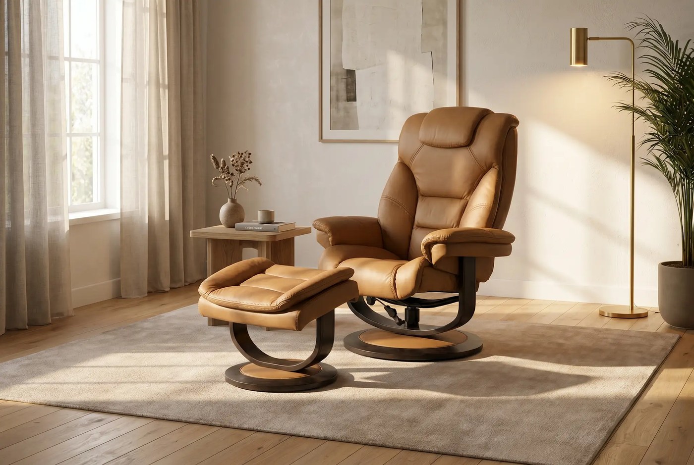 Oslo Euro Recliner w/ Ottoman by Ornate Furniture