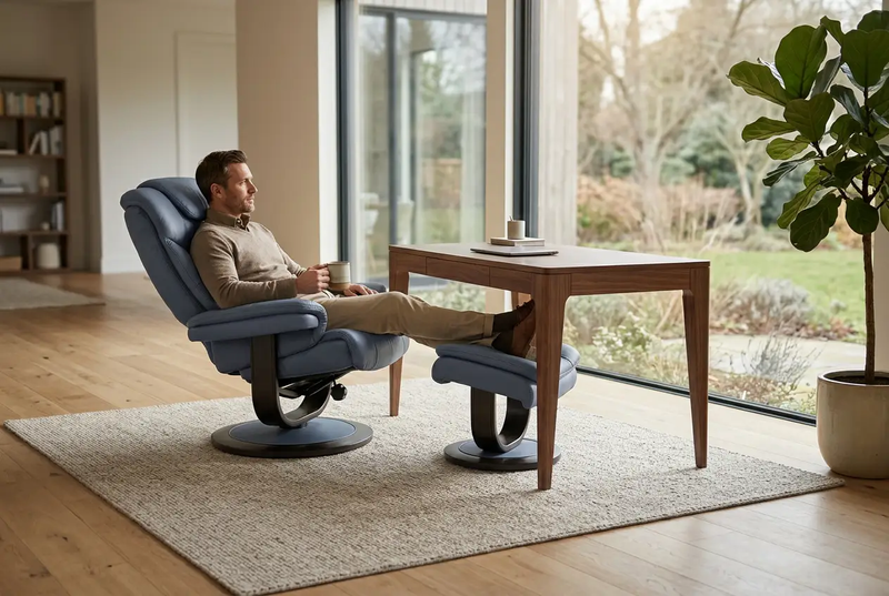 Oslo Euro Recliner w/ Ottoman by Ornate Furniture