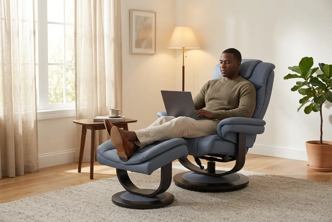 Oslo Euro Recliner w/ Ottoman by Ornate Furniture