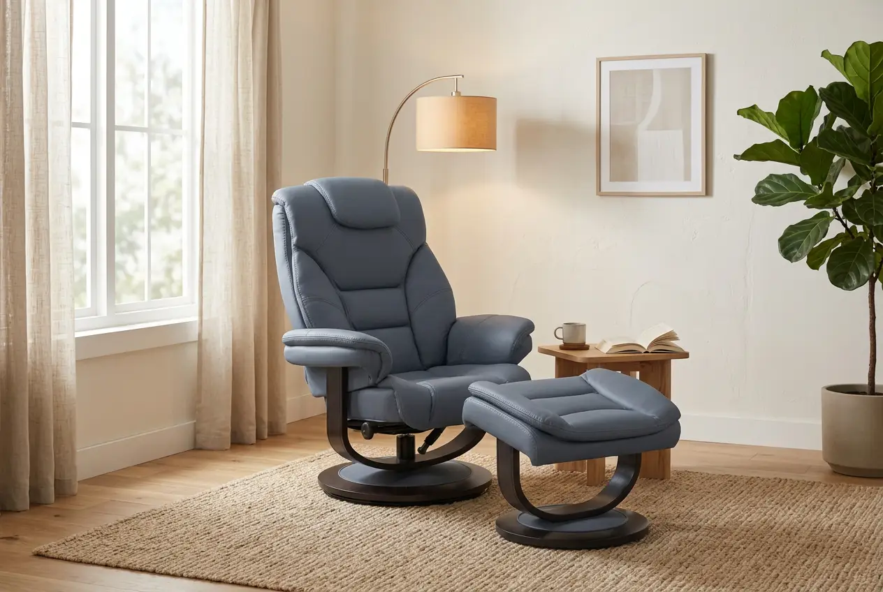 Oslo Euro Recliner w/ Ottoman by Ornate Furniture