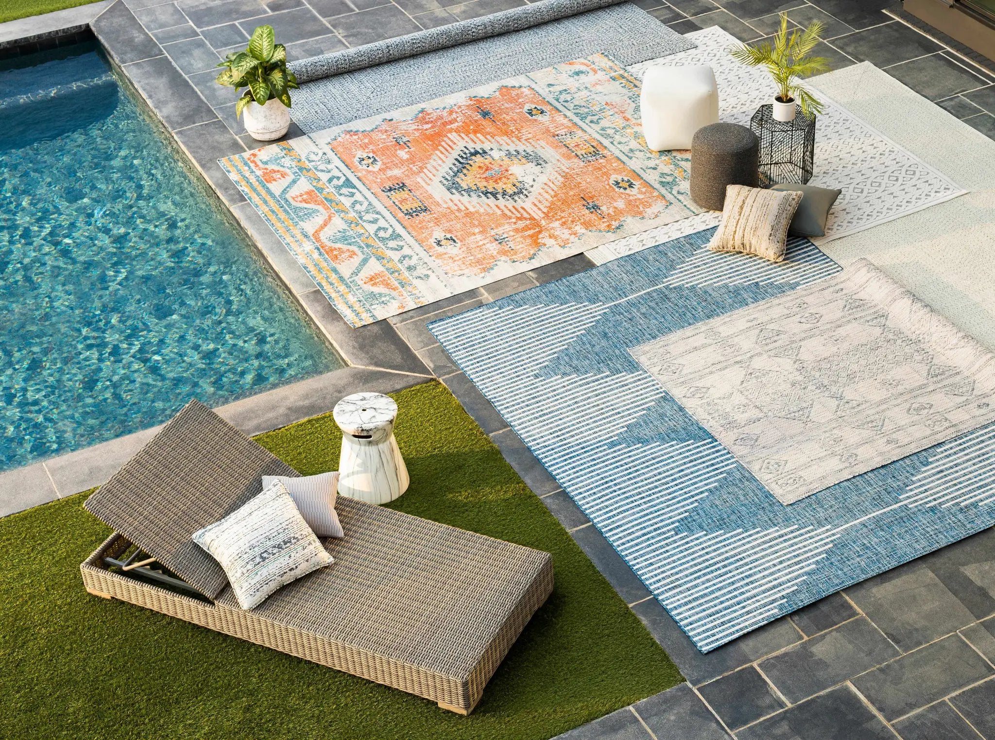 Stephan Navy Outdoor Rug by Boutique Rugs