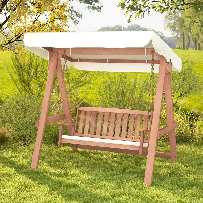 Outdoor 2-Seat Swing Bench w/ith A Frame and Sturdy Metal Hanging Chainsx by DirectDeals