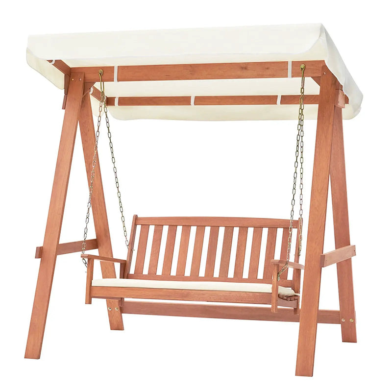 Outdoor 2-Seat Swing Bench w/ith A Frame and Sturdy Metal Hanging Chainsx by DirectDeals