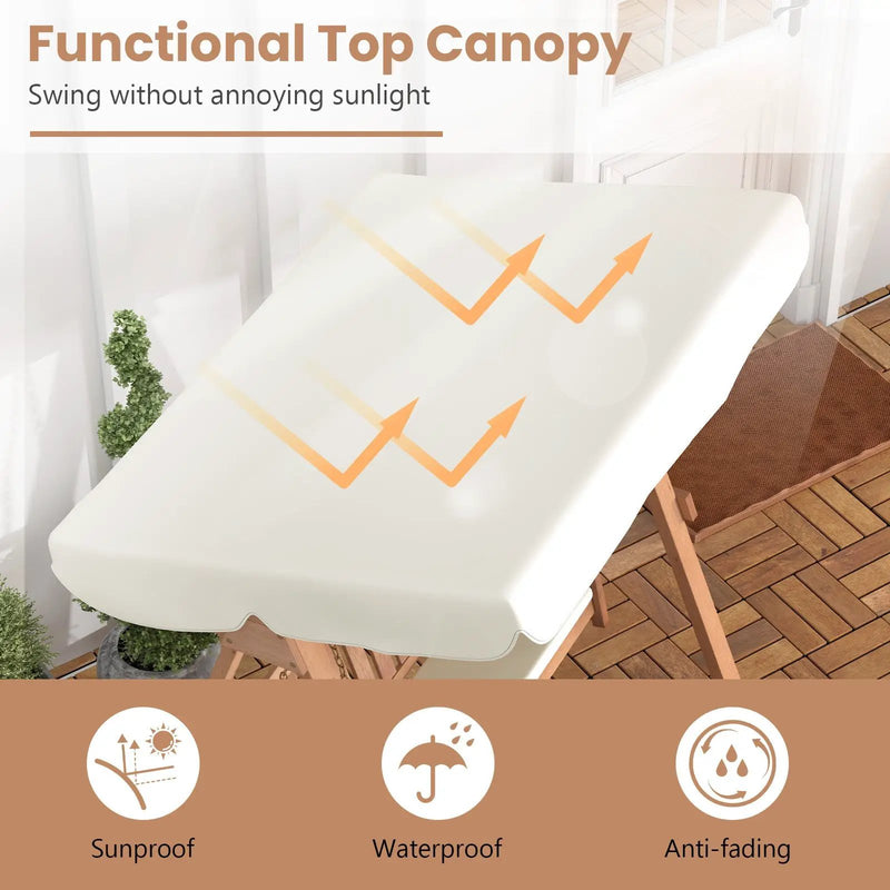 Outdoor 2-Seat Swing Bench w/ith A Frame and Sturdy Metal Hanging Chainsx by DirectDeals