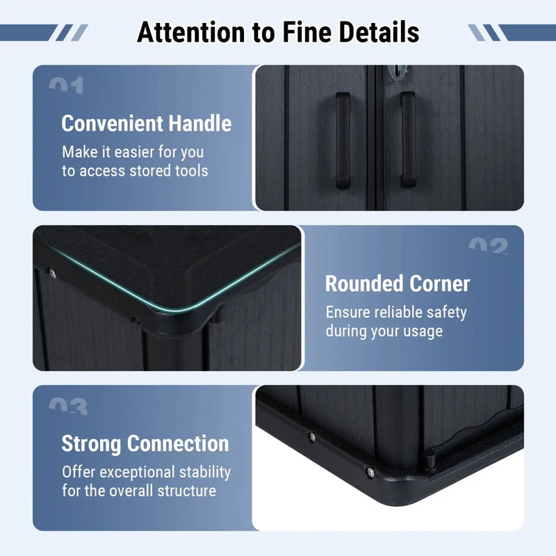 Outdoor Storage Box 23.5 Cu Ft Lockable with Floor - Black by DirectDeals