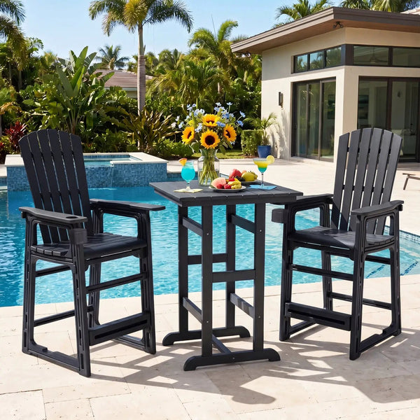 Outdoor Bar Stool 29" Height with Backrest and Armrests