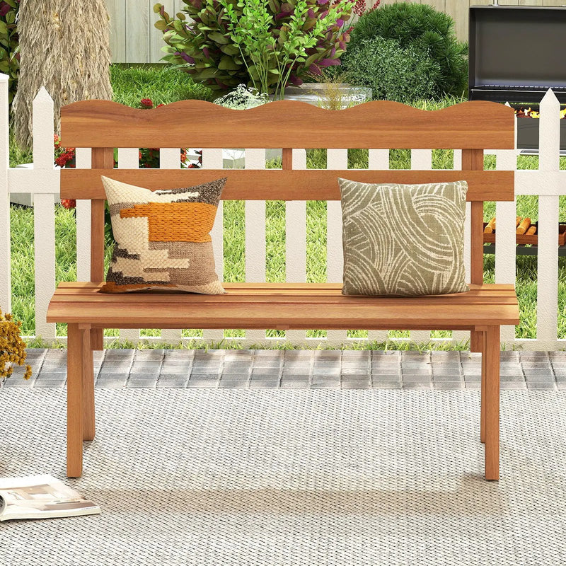 Outdoor Acacia Wood Garden Bench with 800 lbs Weight Capacity by DirectDeals