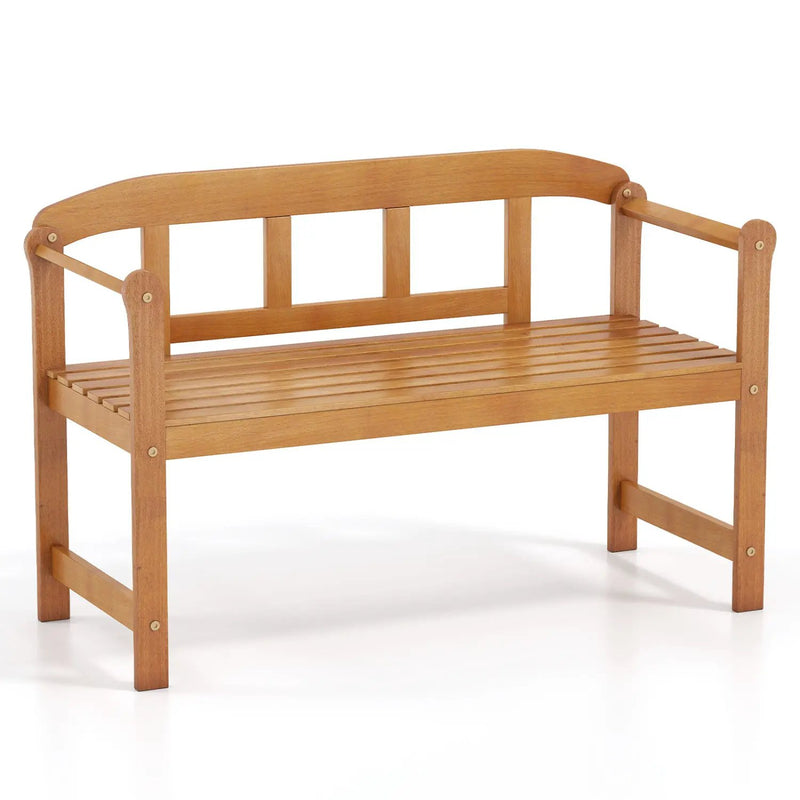 2-Seater Acacia Wood Garden Bench with Backrest & Armrests by DirectDeals