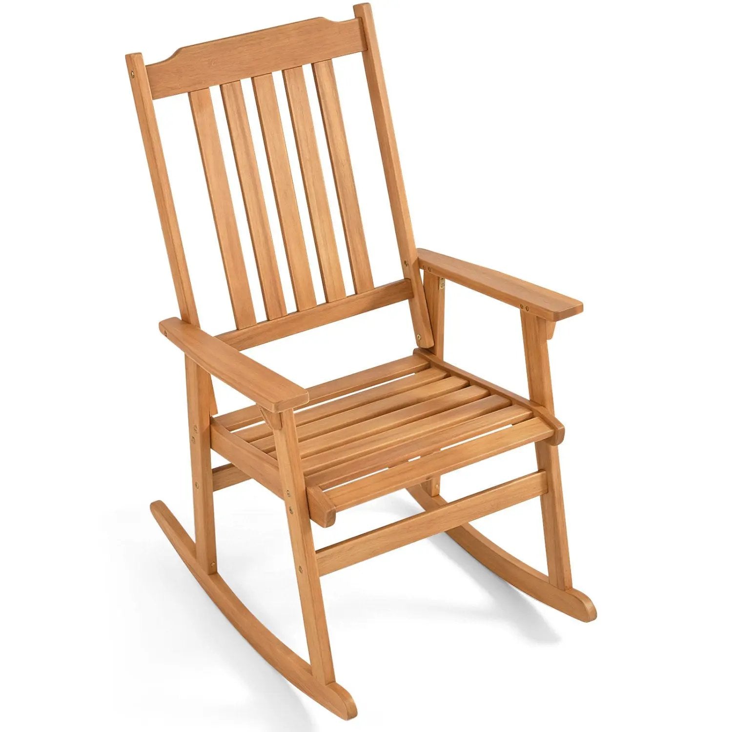 Acacia Wood Rocking Chair with High Back for Patio by DirectDeals