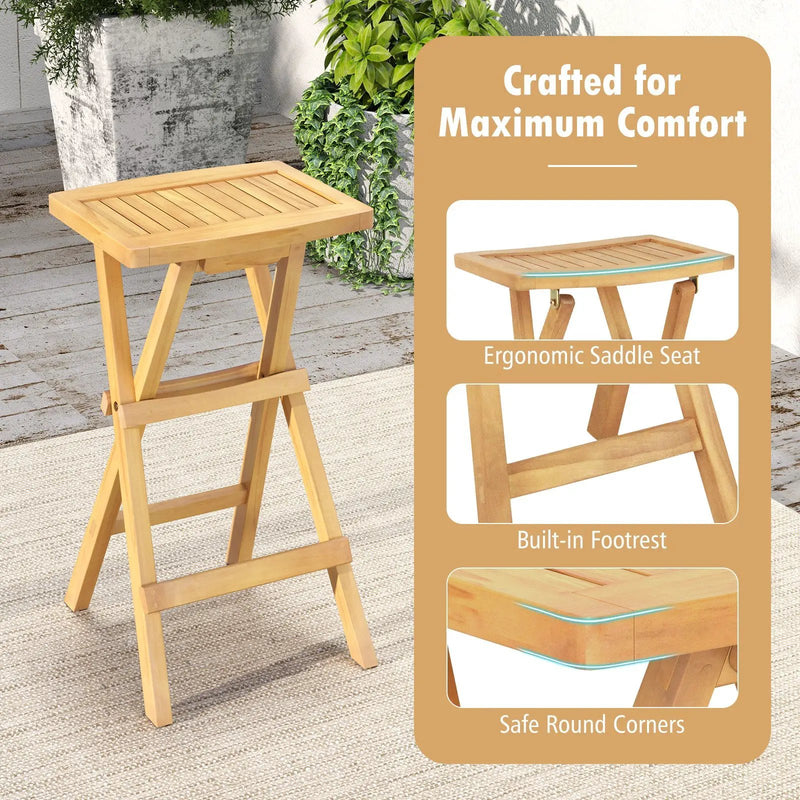 Set of 2 No Assembly Outdoor Bar Stools with Countered Seat by DirectDeals