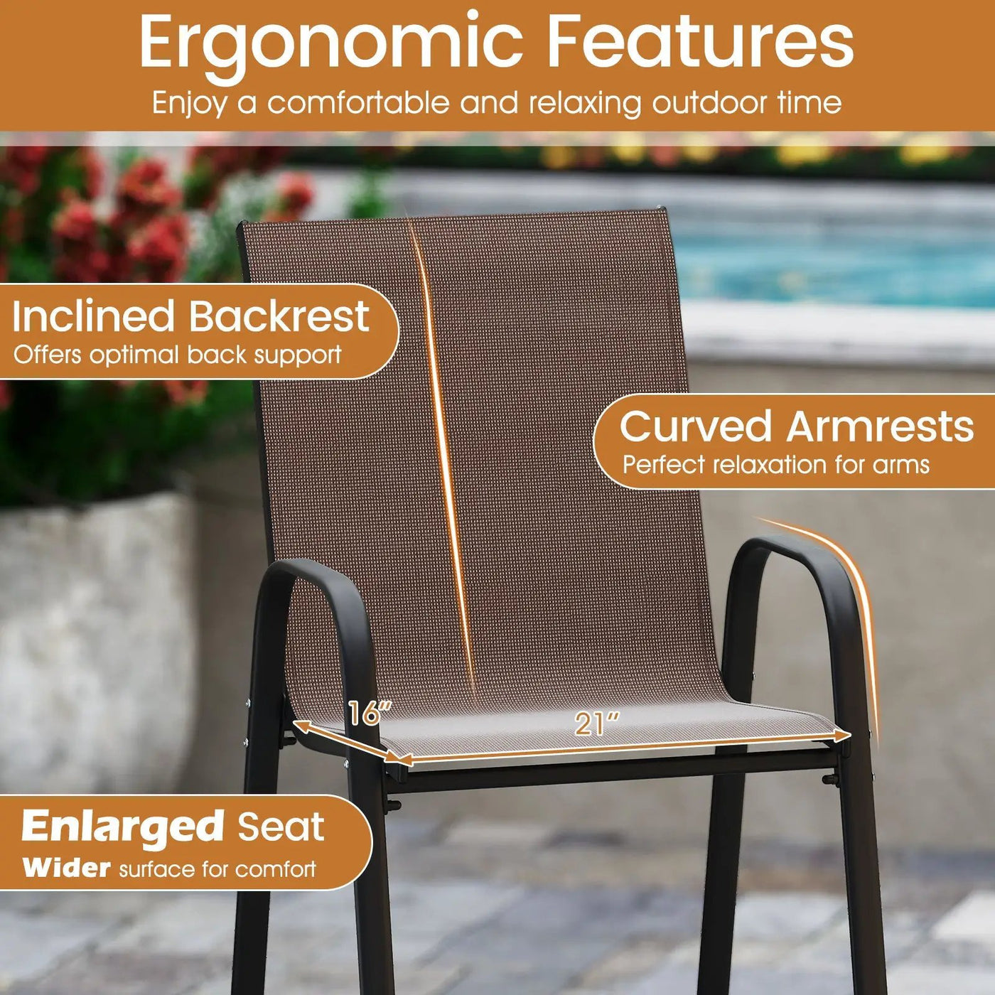 Outdoor Bar Stools Set of 2 29 Inch Fabric Bar Height Stools with Armrests by DirectDeals