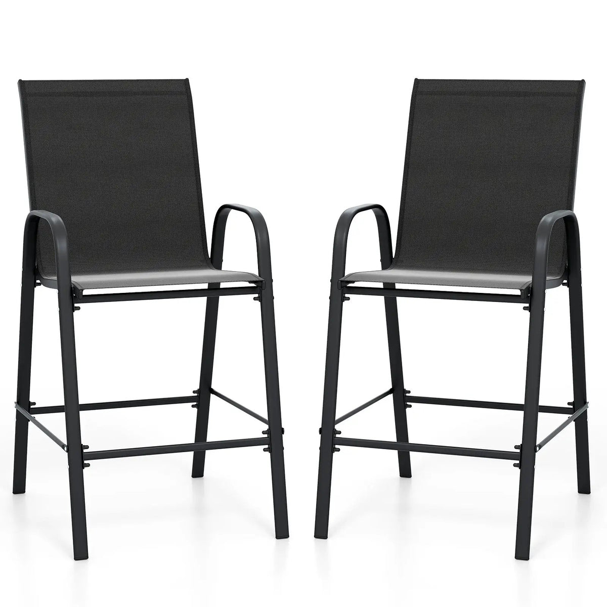Outdoor Bar Stools Set of 2 29 Inch Fabric Bar Height Stools with Armrests by DirectDeals