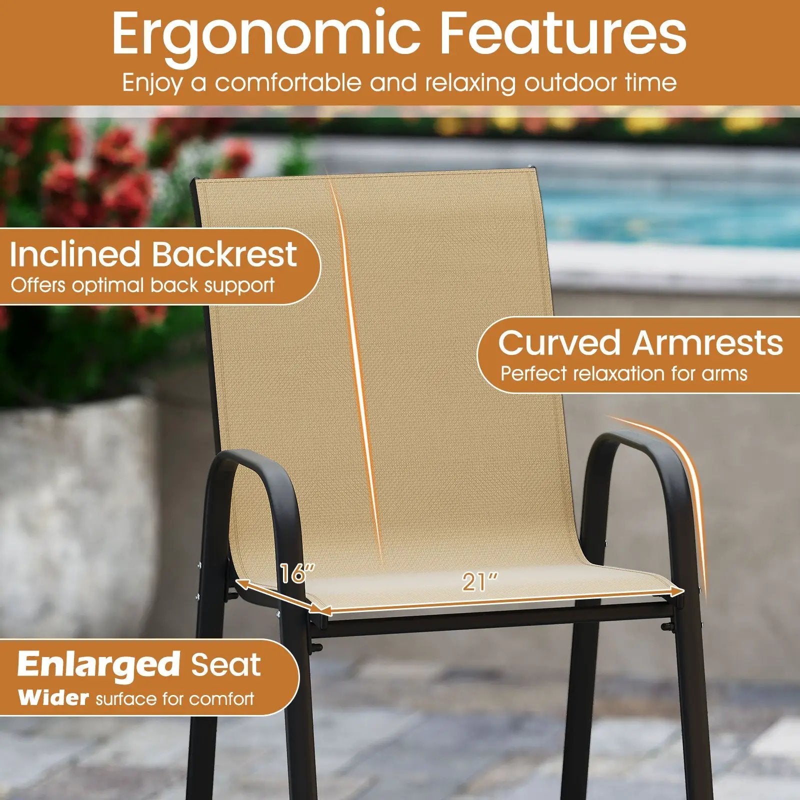 Outdoor Bar Stools Set of 2 29 Inch Fabric Bar Height Stools with Armrests by DirectDeals