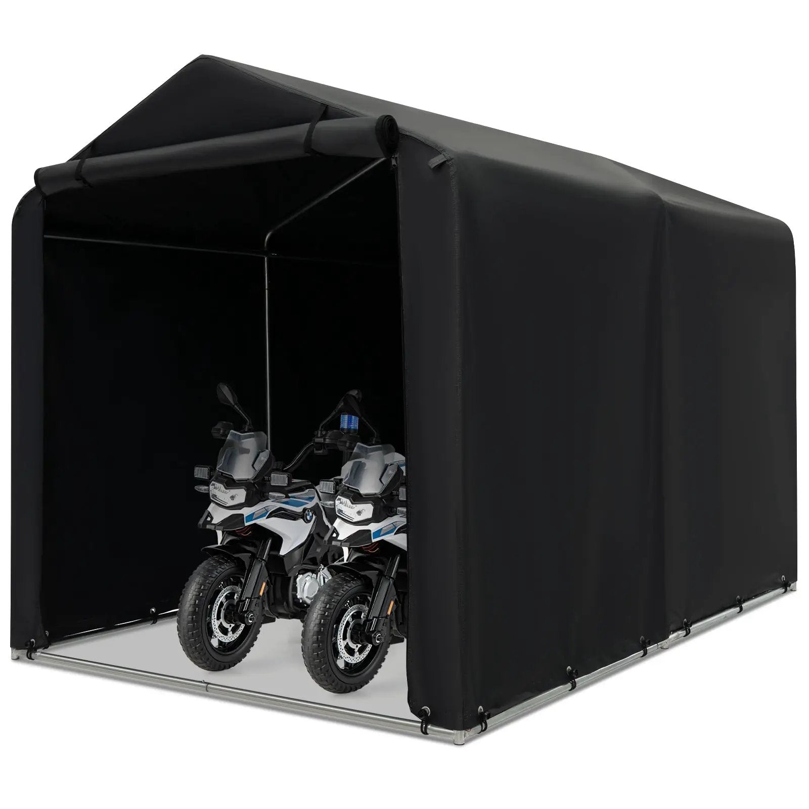 7 x 5.2FT Storage Shelter Outdoor Bike Tent with Waterproof Cover and Zipper Door-Gray by DirectDeals