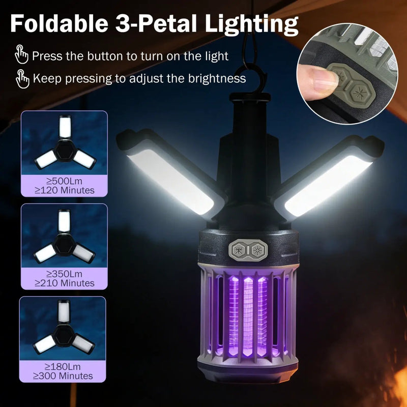 Outdoor Bug Zapper with Foldable Camping Lantern USB by DirectDeals