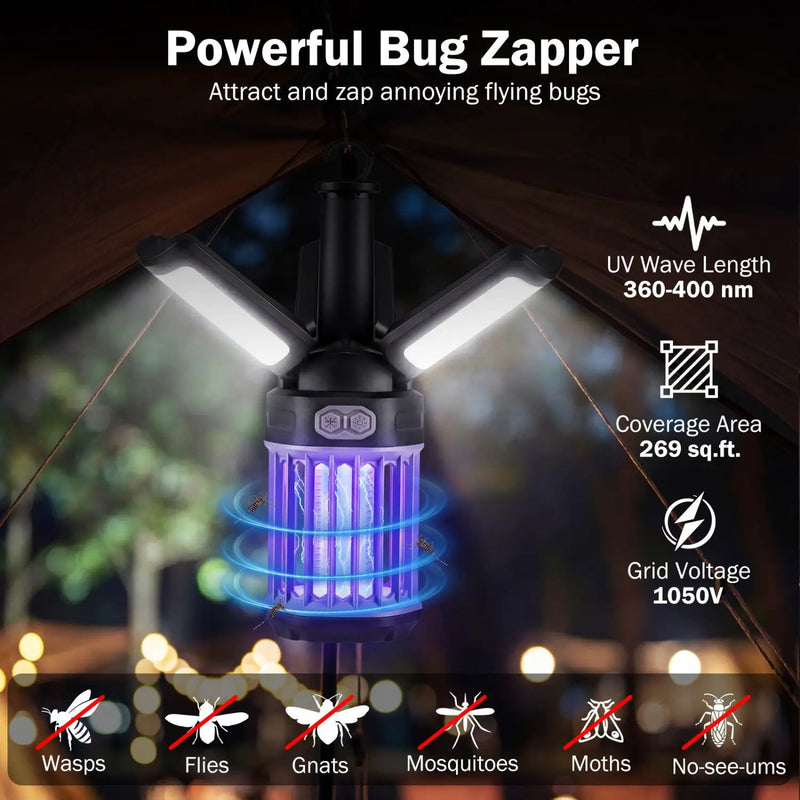 Outdoor Bug Zapper with Foldable Camping Lantern USB by DirectDeals