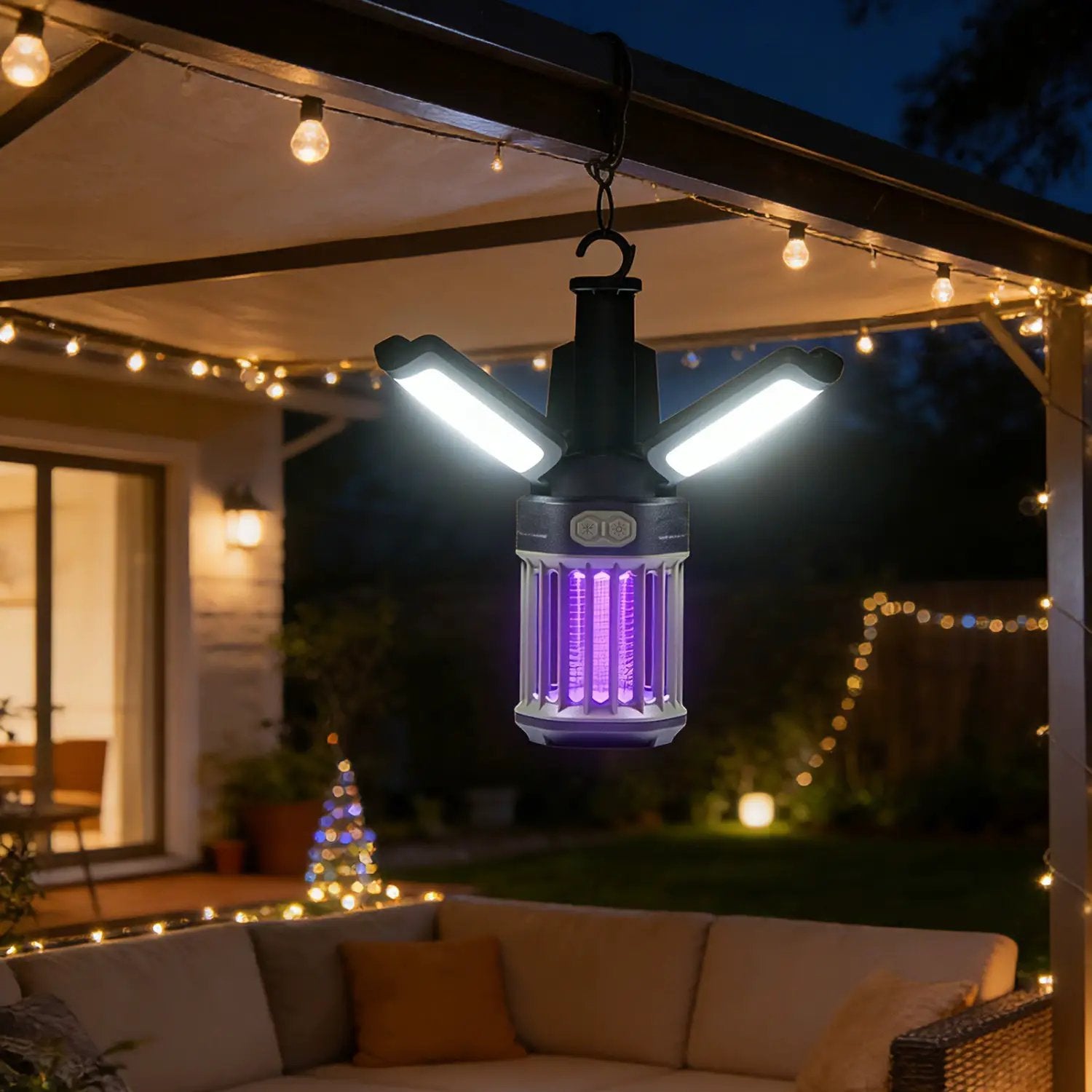 Outdoor Bug Zapper with Foldable Camping Lantern USB by DirectDeals