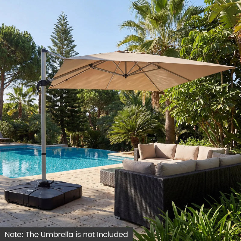 Outdoor Cantilever Umbrella Base Square Water and Sand Fillable Base by DirectDeals